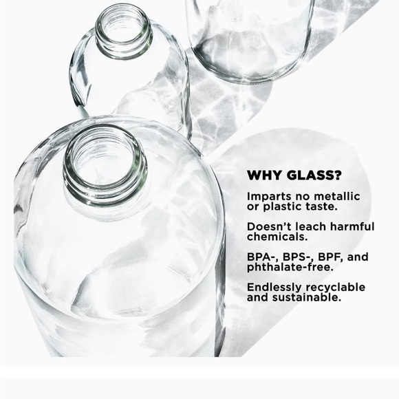 bkr Gramercy 16 OZ Turquoise Glass & Silicone Sleeve Water Bottle - Picture 8 of 9